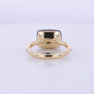 3 Carat Elongated Cushion Cut Lab Grown Diamond Engagement Ring 18K Yellow gold bezel black gold plated ring - Product Image 2