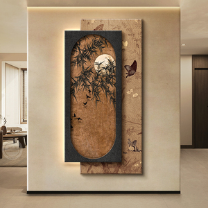Arte Mural Vintage Chino para Entrada, Inspirado en la Estética de la Dinastía Song, Pintura de Bambú para Decoración Elegante de Sala de Estar - Product Image 2