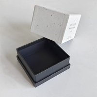 Boîtes cadeaux rigides en carton biodégradable avec logo personnalisé, emballage rectangulaire gaufré, couvercle séparé pour savon artisanal au lapis-lazuli