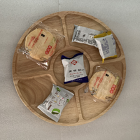 Plateau rond en bois de caoutchouc pour fruits