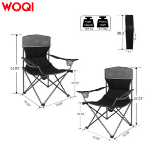 Chaise pliante de camping Woqi avec porte-gobelet, structure en aluminium, tissu Oxford, chaise de jardin, portable, robuste, pour extérieur - Product Image 4
