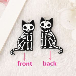 1Pair Fashion Halloween Creative Acrylic Skull <strong>Black</strong> Cat <strong>Dangle</strong> <strong>Earrings</strong> for Women Birthday Festival Gift Lovely Jewelry - Product Image 5