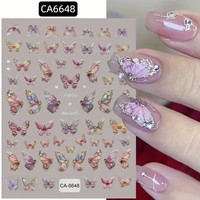 Autocollants pour ongles papillon 5D scintillants, autocollants pour ongles papillon en relief avec paillettes, autocollants pour ongles papillon auto-adhésifs