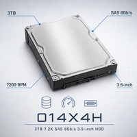 Disque dur SAS 014X4H 3 To 7200 tr/min 3,5 pouces pour serveur de centre de données d'entreprise, stockage cloud 6 Gbit/s