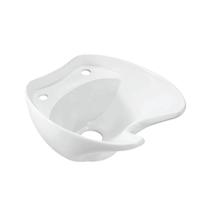 Bac de lavage simple pour salon de coiffure et de beauté, en céramique émaillée noir et blanc doré, avec fonction de rinçage - Product Image 1