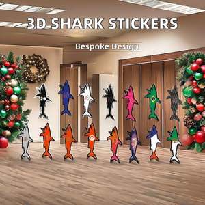สติกเกอร์ PVC ลายฉลาม 3 มิติ แบบกำหนดเอง กันน้ำ ตกแต่งการ์ตูน ขายส่ง สติกเกอร์ฉลาม - Product Image 2