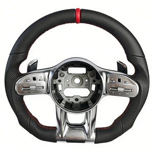 Volante de Cuero Genuino con Costuras Rojas para <span class=keywords><strong>Mercedes</strong></span> <span class=keywords><strong>Benz</strong></span> W04 W116 W117 W118 W124 W126 W140 W163 W164 - Product Image 3