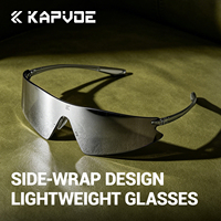 Lunettes de soleil sportives panoramiques sans monture, verres entièrement traités, vue latérale non obstruée, ultra légères, anti-éblouissement UV400