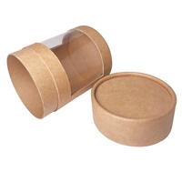 Vente en gros d'emballage Cylindre en acétate Boîte d'emballage Tube de papier avec PVC Transparent Fenêtre Thé Café Alimentaire Bougie Conteneur