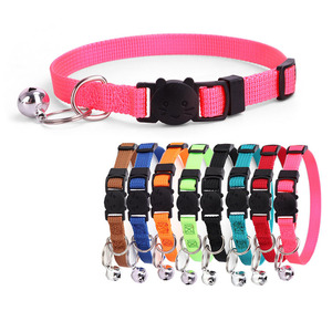 <span class=keywords><strong>Collar</strong></span> de Nailon Ajustable, Ecológico y Cómodo con Patrón Sólido y Cascabeles, Hebilla de Seguridad con Liberación Rápida para Gatitos y Mascotas Pequeñas - Product Image 1
