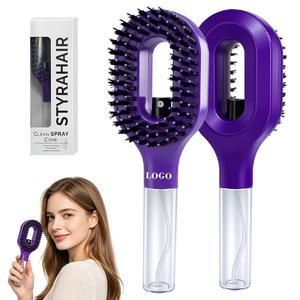 0728 Fine Mist <b>Smooth</b> Frizz <b>Brush</b> Dual Use Dry Wet Fluffy Styling Spray Comb Worry-free Salon Hair - Product Image 4