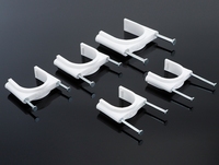 Clips de câble 30 mm 32 mm 40 mm 50 mm, clips de câble ronds blancs à double clou, clips de câble robustes