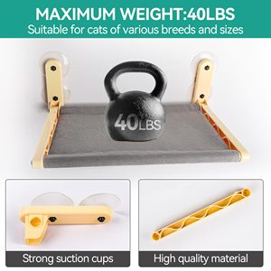 AFP 무선 디자인 고양이 창 퍼치 흡입 컵 큰 공간 접이식 창 라운지 해먹 침대 작은 고양이와 개 - Product Image 4