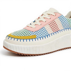 <span class=keywords><strong>LUCKY</strong></span> STEP Sneaker da Donna con Plateau Tie-Dye, Scarpe da Corsa e Passeggio Leggere Antiscivolo con Lacci Arcobaleno - Product Image 4