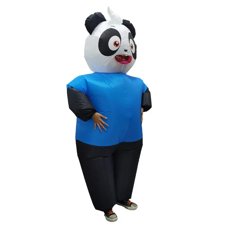 Trajes infláveis de panda para adultos, bonecos de desenho animado de dinossauro, fantasia de panda para adultos, trajes infláveis