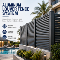 Système de clôture à persiennes en aluminium, clôture moderne pour l'intimité, pour hôtel, complexe hôtelier, cour et espaces extérieurs
