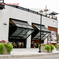 Fenêtre pliante verticale en aluminium avec verre trempé accordéon insonorisé pour balcon, cuisine, hôtel, café, magasins