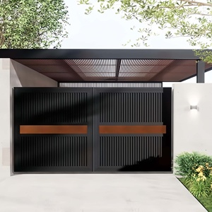 Puertas de entrada principal eléctricas automáticas, puerta plegable impermeable, Control remoto, puerta de jardín de aluminio Exterior, puerta plegable - Product Image 4