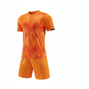<b>Orange</b> Color Customize Soccer Uniform with Short and <b>Socks</b> for Sales - Product Image 2