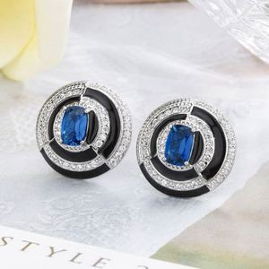 Huayoumei Ensemble Collier et Boucles d'Oreilles Élégant Bleu pour Femme, en Acier Inoxydable Argenté avec Zircon, Vente en Gros - Product Image 3