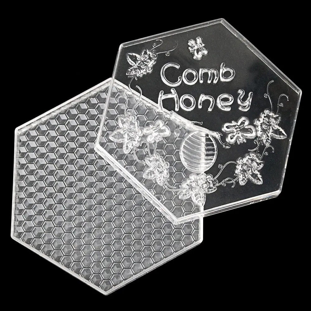อาหารเกรดพลาสติกหกเหลี่ยมโปร่งใสน้ำผึ้งกล่อง8ชิ้นที่มี Comp กรอบ