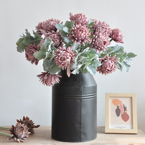Bouquet d'artichauts artificiels Yoshinobu, fleurs en soie polyester marron-vert, style européen, décoration intérieure - Product Image 3