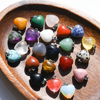Prix de gros : Pendentif cœur en quartz rose naturel de 2 cm, pierre de guérison, collier en améthyste, bijoux, pierres précieuses, cristaux DIY