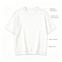 T-shirt ample et court LANMORN, personnalisable avec logo, pour homme, style boxy, manches courtes.