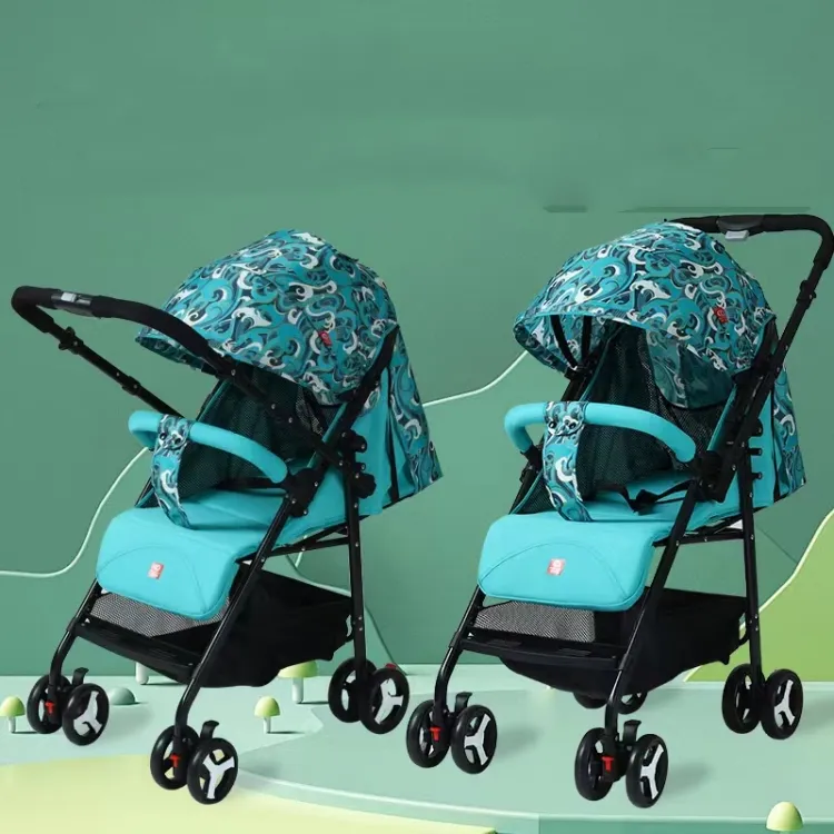 Chine approvisionnement en gros léger bébé poussette landau une étape pliant bidirectionnel bébé chariot