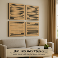 Diffuseur Acoustique en Bois Ondulé de 54 mm, en MDF Stratifié et Mousse, Moderne, Décoratif, Anti-Bruit, pour Studio d'Enregistrement