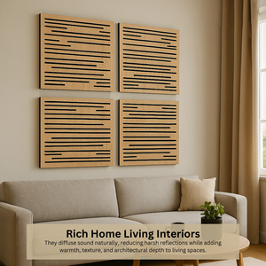 Diffusore Acustico in Legno Ondulato da 54 mm, Personalizzato, Spesso, Decorativo, Artistico per Studio di Registrazione, Moderno, in MDF Laminato e Schiuma - Product Image 4