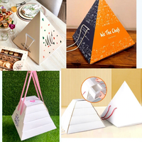 Boîte à gâteau en forme de pyramide à plusieurs niveaux personnalisée, restaurants à emporter, emballage de dessert en forme de pyramide, boîte alimentaire, pâtisserie, traiteur, boîte en forme de pyramide