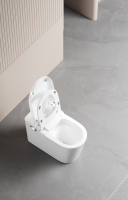 WC intelligent avec télécommande, cuvette en céramique, chasse d'eau à jet siphonique, détection au pied, désodorisation automatique, séchage à air chaud