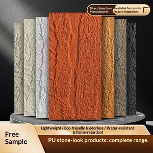 Losa Delgada de Imitación de Piedra PU, <span class=keywords><strong>Ladrillo</strong></span> de <span class=keywords><strong>Pared</strong></span> Exterior Ultraligero, Simulación de Pizarra, para Uso en Interiores/Exteriores - Product Image 5
