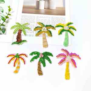 Palm Tree Handbags Pearl Beaded Luggage Tag Personalized Keychain Car Mirror <b>Charm</b> for Gifts - Product Image 3
