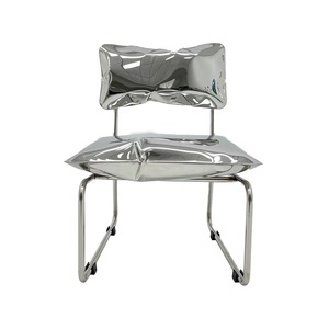 Fauteuil en acier inoxydable en forme de mante religieuse, mobilier contemporain pour salon, avec siège et dossier en forme de ballons - Product Image 1