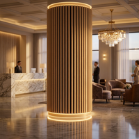 Panneau acoustique semi-circulaire à motif bois, panneau mural décoratif 3D à lattes cylindriques pour absorption acoustique, plusieurs couleurs de grain de bois