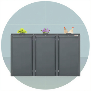 Tùy chỉnh ngoài trời thép mạ kẽm đôi chất thải <span class=keywords><strong>bin</strong></span> thiết kế mới với khóa cửa công suất lớn có thể tái chế phân loại tái chế Thùng - Product Image 3