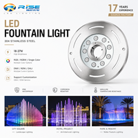 Lumière LED RGB pour fontaine d'eau de jardin, étanche, en acier inoxydable 304, 27W/36W, avec contrôle DMX512, en forme d'anneau, avec buse