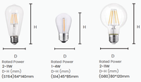 Lampe décorative LED à intensité variable CE REP Ampoule LED Edison Ampoule à filament B35 P45 A60 ST64 G95 G125 Ampoule à filament LED en verre transparent