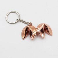 Porte-clés porte-bonheur en métal or Rose avec Capsule pliable