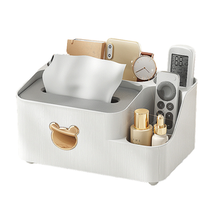Scatola di immagazzinaggio multifunzionale moderna in plastica PP per soggiorno e Desktop Tissue sostenibili e supporto per telecomando - Product Image 1