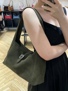 Elegante Bolso de Hombro Estilo Tote de Cuero Nubuck Genuino para Mujer, Bolso de Mano para el Trabajo y la Vida Diaria - Product Image 4