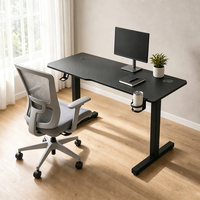 Bureau de jeu moderne en panneaux de bois pour PC, idéal pour le travail, la chambre, l'étude ou les petites maisons de location, e-sport