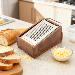 <span class=keywords><strong>Râpe</strong></span> <span class=keywords><strong>à</strong></span> <span class=keywords><strong>fromage</strong></span> en acier inoxydable de taille mini personnalisée Natural House avec récipient de stockage - Product Image 5