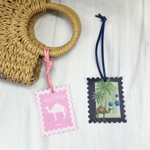 Arab Style Camel Stamp Shape Leather <b>Bag</b> <b>Charm</b> Pendant Custom Print Desert Camel & Palm Tree Pattern Hanging Ornament for <b>Bags</b> - Product Image 1