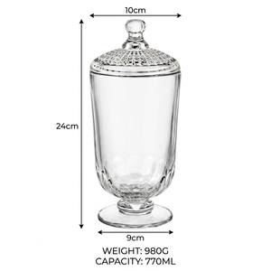 <span class=keywords><strong>Pot</strong></span> en verre transparent <span class=keywords><strong>de</strong></span> style apothicaire avec couvercle en relief, plat décoratif sur pied pour bonbons – Compatible micro-ondes, écologique, passe au lave-vaisselle, grande capacité - Product Image 6
