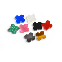 Promotion Dubaï : Trèfle en zircon lourd 13x13mm, Pierre de nacre rose naturelle en forme de trèfle, MOP naturel de haute qualité