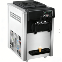 Machine à glace molle YINSHUO en acier inoxydable argenté 220V monophasée sur pied multi-prises EU/UK/US avec stockage réfrigéré