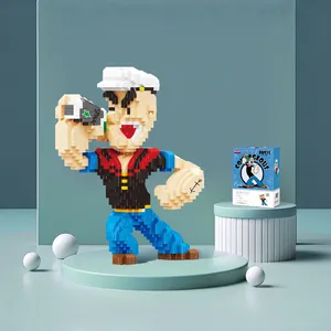 优质Balody卡通系列组装水手人钻石迷你砖块人物大力水手微型积木儿童玩具